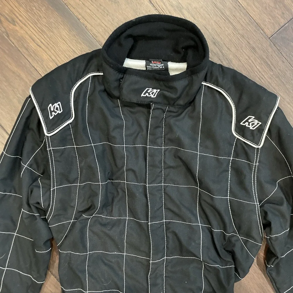 K1 Racegear Drivers Racing Suit Black Nomex SFI 3.2A/5 Size S 48 Go Kart Driving